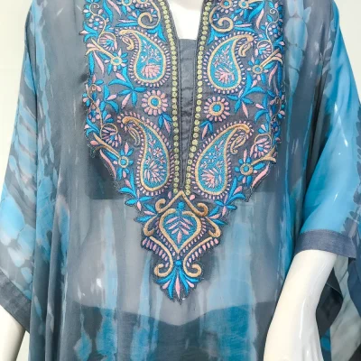 Georgette Kaftan Kurti with Kashmiri Aari and Tilla Embroidery