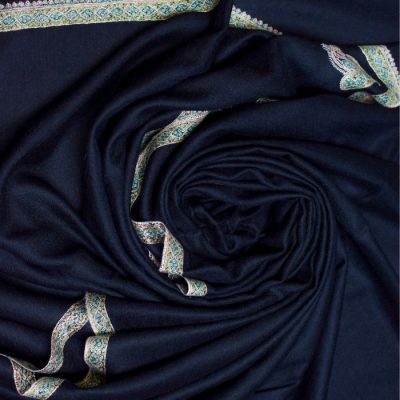 Black Embroidered Kashmiri Pure Pashmina Shawl