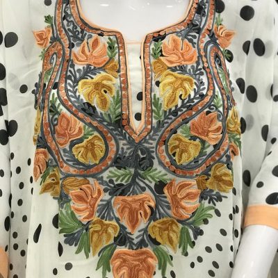 Georgette Kaftan with Kashmiri Aari Embroidery