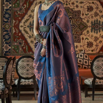 Cobalt Blue Kanjivaram Silk saree